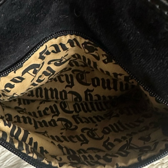 Juicy Couture Y2K Black Velour Crossbody Bag – 2011 Vintage Pink Sparkles - Picture 10 of 16
